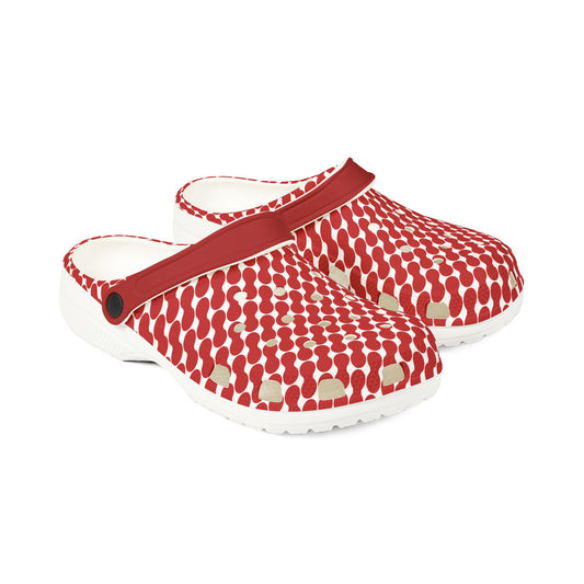 Jolyland - Red Patterned Foam Clogs, Casual Slip-Ons