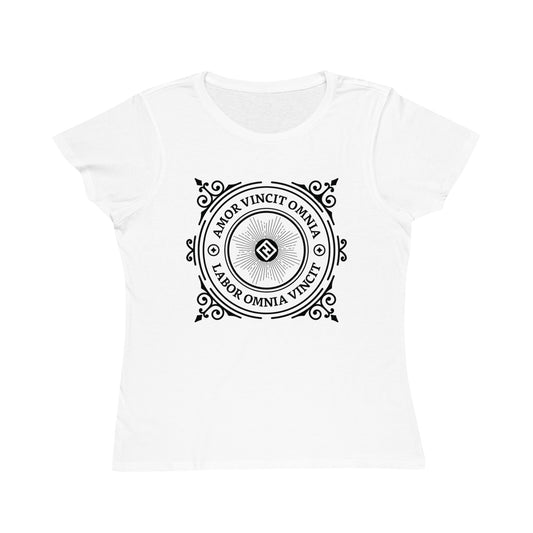 Inspirational Quote T-Shirt for Women - 'Amor Vincit Omnia' Classic Tee