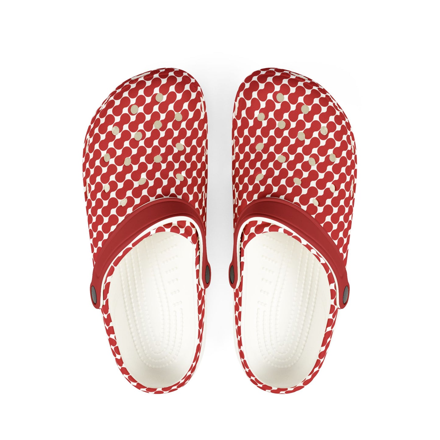 Jolyland - Red Patterned Foam Clogs, Casual Slip-Ons