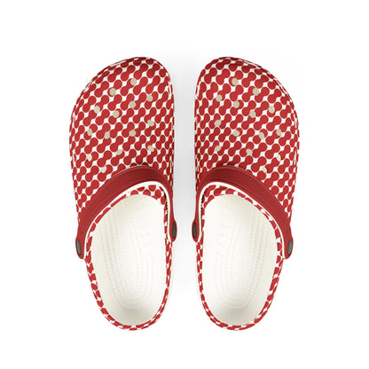 Jolyland - Red Patterned Foam Clogs, Casual Slip-Ons