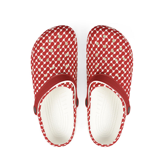 Jolyland - Red Patterned Foam Clogs, Casual Slip-Ons