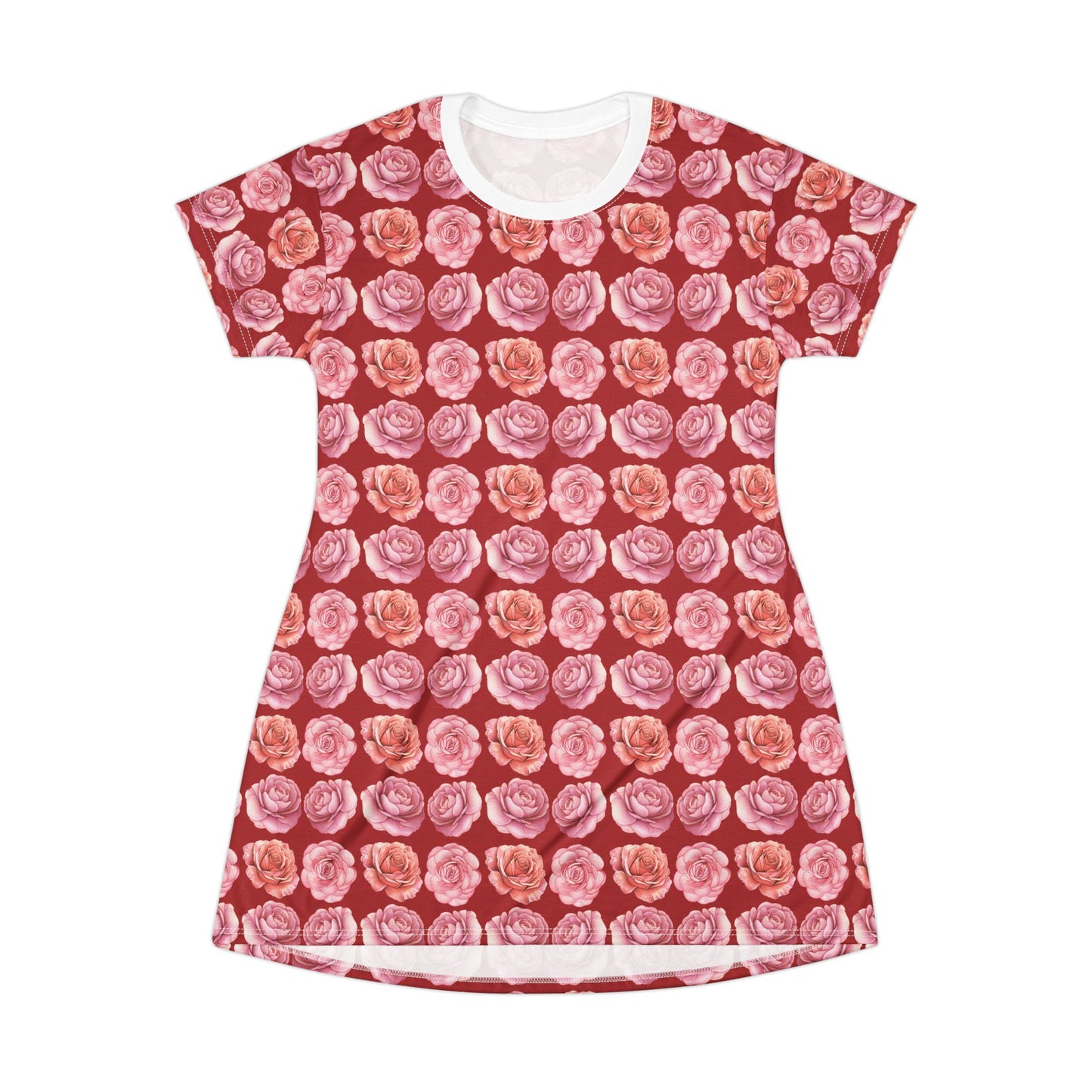 Floral T-Shirt Dress, Rosy Summer Dress